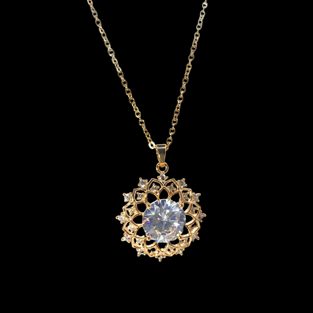 Buy Rose Gold Brass Pendant With Floral Beauty | Risha Jewels