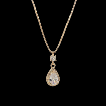 Buy Rose Gold Water Drop Brass Pendant Online | Risha Jewels