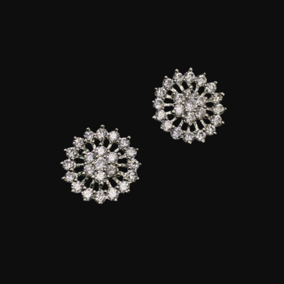 Buy Shimmery Floral Brass Stud Online | Risha Jewels