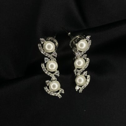 Buy Brass Glistening Grove Pearl Trio Online | Risha Jewels