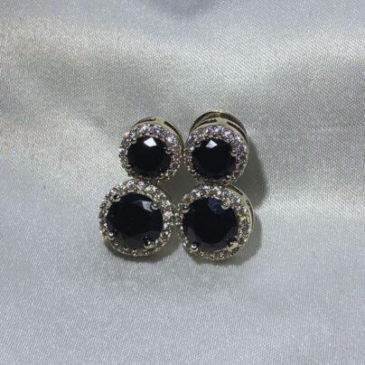 Buy Black Diamond Brass Earrings Online | Risha Jewels