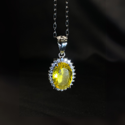 Buy Yellow Citrine Brass Pendant Online | Risha Jewels