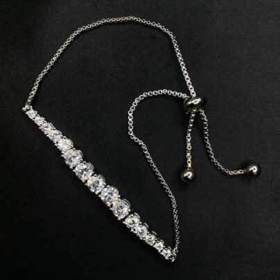 Buy Sleek Spark Brass Zircon Bracelet Online | Risha Jewels