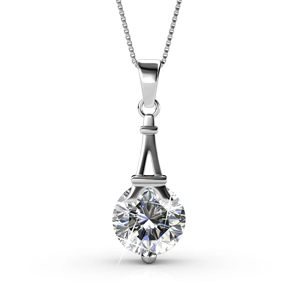 Buy Silver Drop Solitaire Pendant Online | Risha Jewels