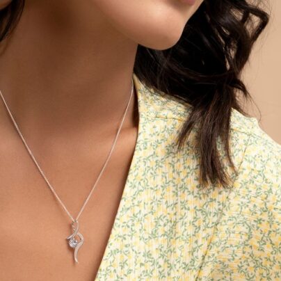 Buy Silver Swirls S Initial Pendant Online | Risha Jewels