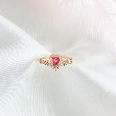 Buy Rose Gold Pink Crown Ring Online in India | Risha Jewels