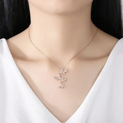 Buy Rose Gold Graceful Rosy Butterfly Online | Risha Jewels