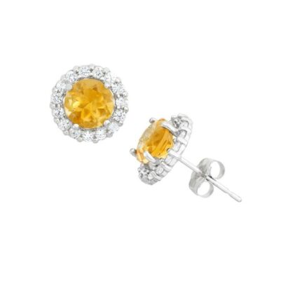 Buy Lemon Yellow Brass Studs Online | Risha Jewels