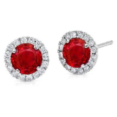 Buy Blood Red Brass Studs Online | Risha jewels