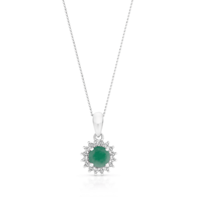Buy Mint Green Stone Brass Pendant Online | Risha Jewels