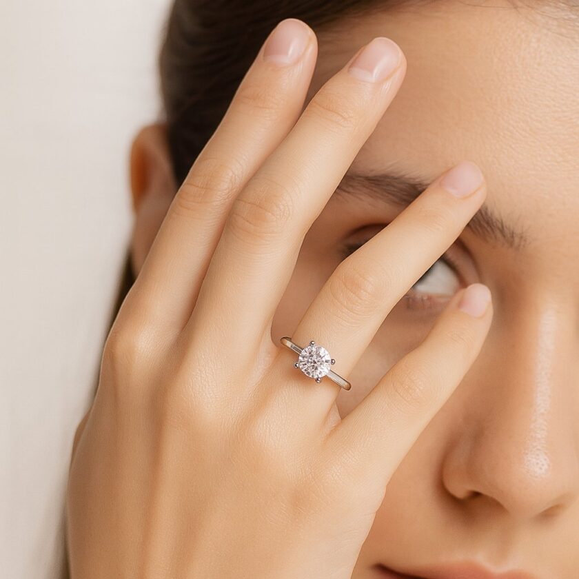 Try To Seraphic Silver Solitaire Ring - RISHA JEWELS