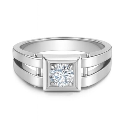 Sleek Silver Statement Ring For Him