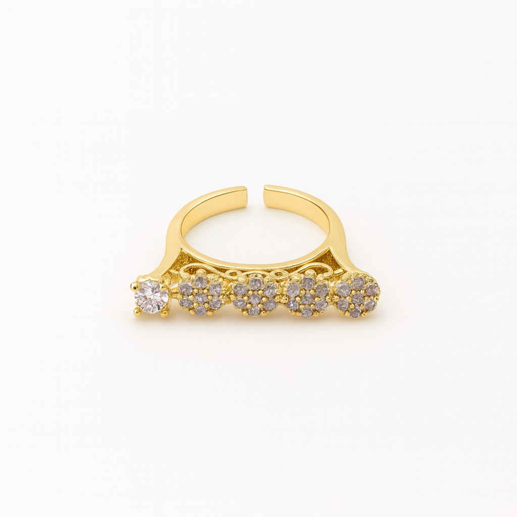 Gleaming Zircon Quintuple Brass Ring - Image 2