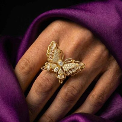 Regal Golden Butterfly Ring