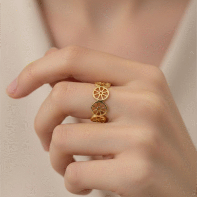 Lemon Wheel Sparkle Ring