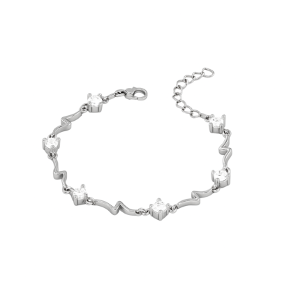 Stormy Silver Zircon Bracelet - RISHA JEWELS