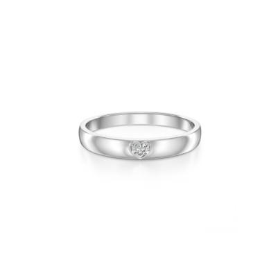 Men Silver Heartfelt Promise Ring