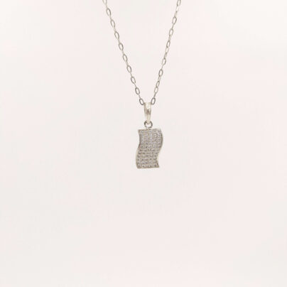 Elegant Zircon Swirl Pendant