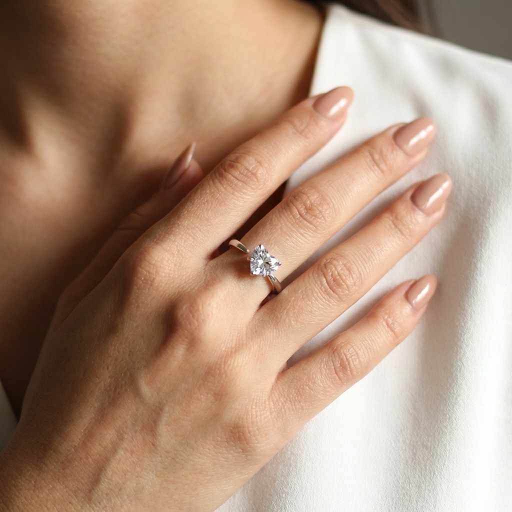 Pure Love Silver Heart Ring - Image 3