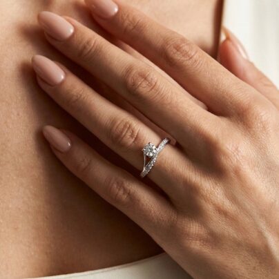 Whispering Willow Silver Solitaire for women