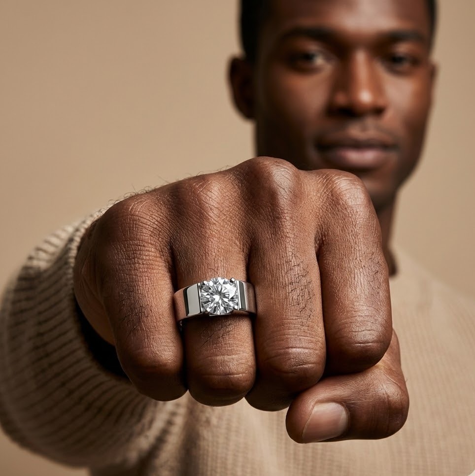 Lone Star Silver Diamond Ring - Image 3