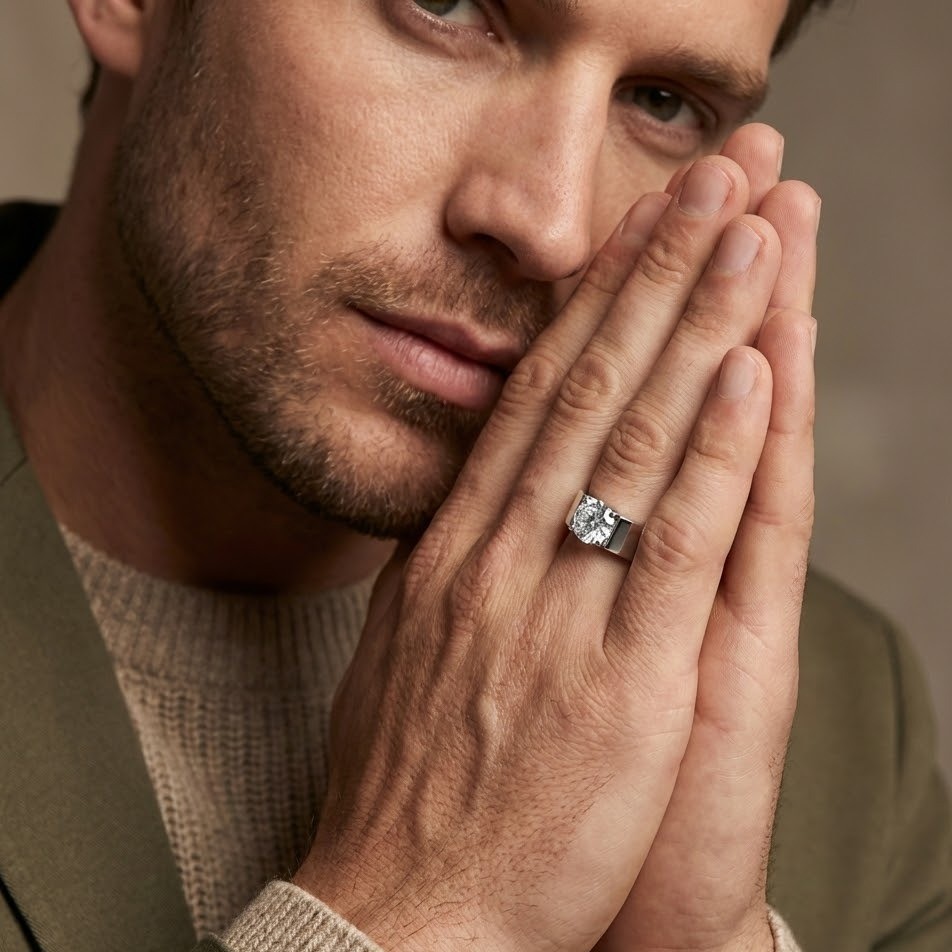 Lone Star Silver Diamond Ring - Image 4