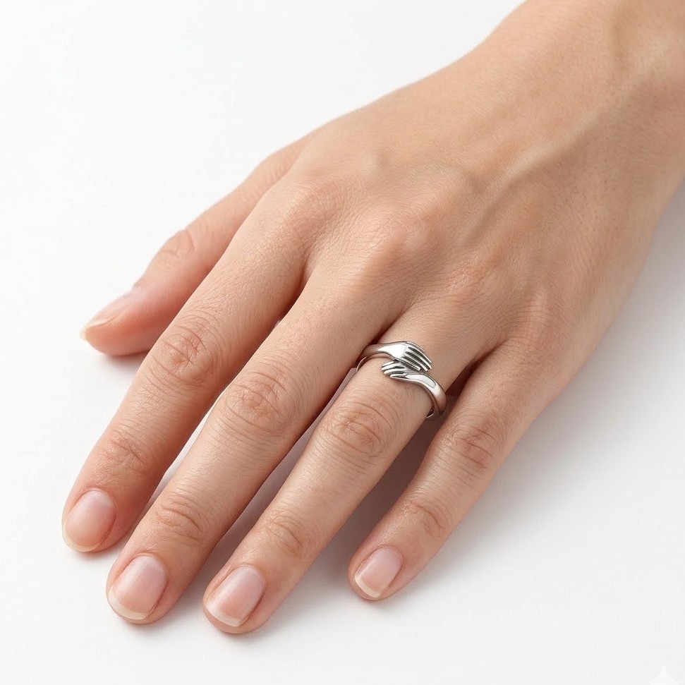 Endearing Silver Hug Ring - Image 4