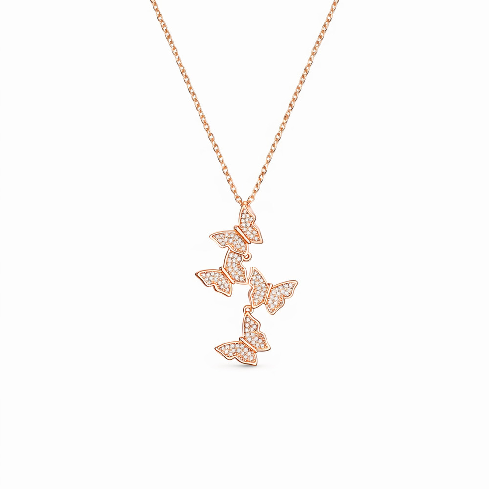Rose Gold Graceful Rosy Butterfly