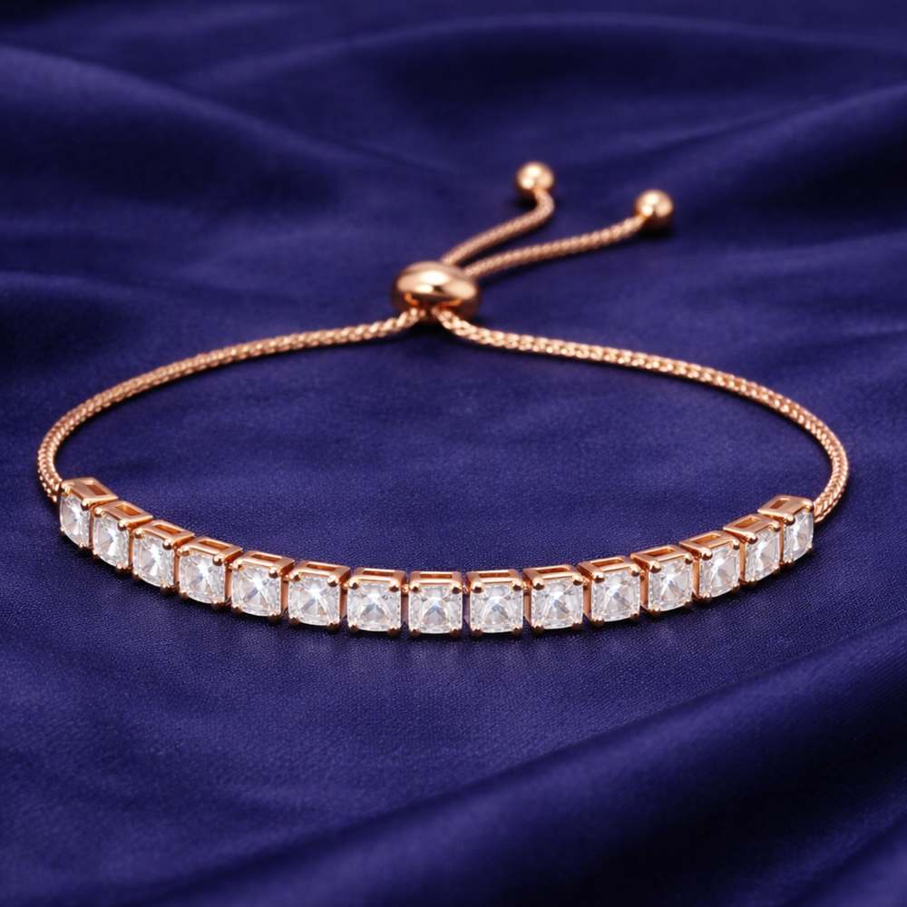 Rose Gold Square Brass Bracelet - Image 4