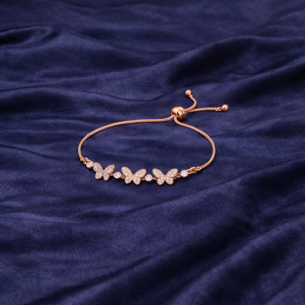 Rose Gold Butterfly Brass Flutter Bracelet - Image 4
