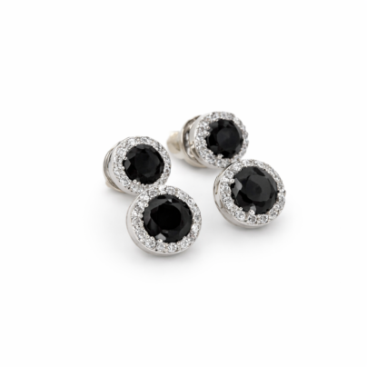 Black Diamond Brass Earrings