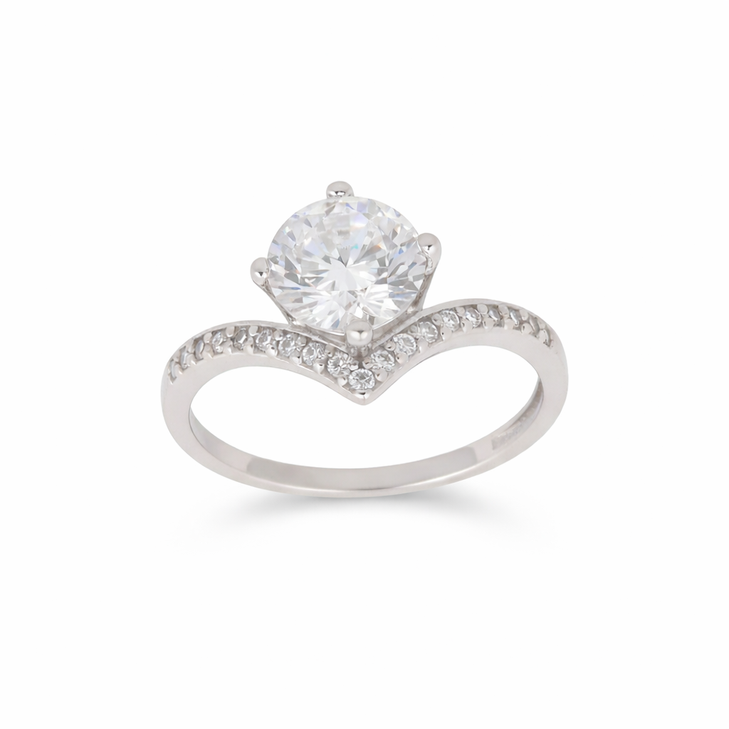 Brass Round Curved AAA+ Stone Ring - Image 4