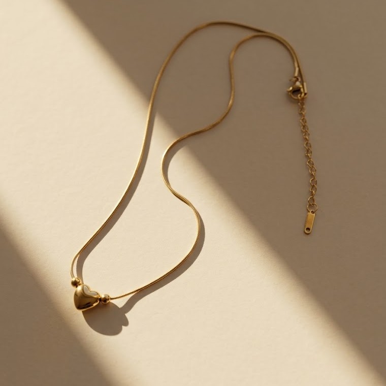 Golden heart necklace - Image 2