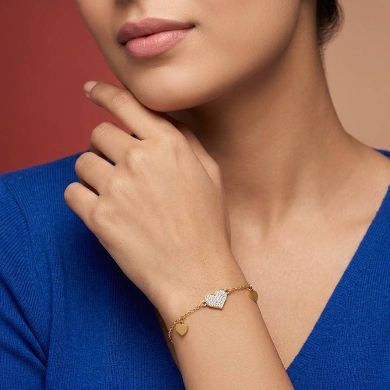 Minimal Heart Charm Bracelet - Image 4