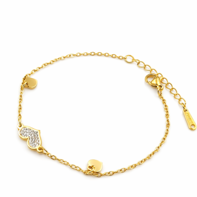 Minimal Heart Charm Bracelet