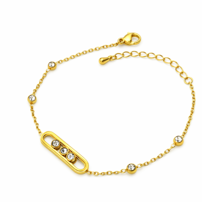 Golden Floating Crystal Bracelet
