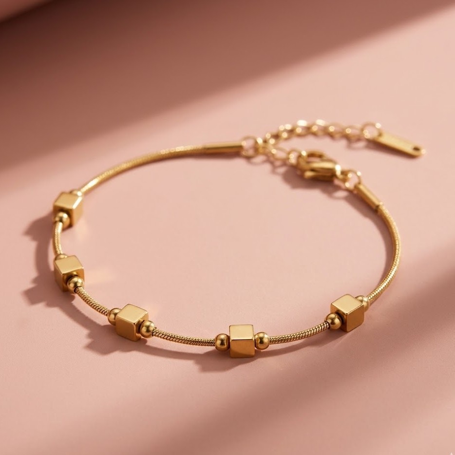 Geometric Cube Bead Bracelet - Image 2