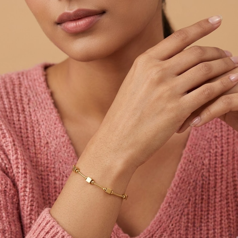 Geometric Cube Bead Bracelet - Image 3