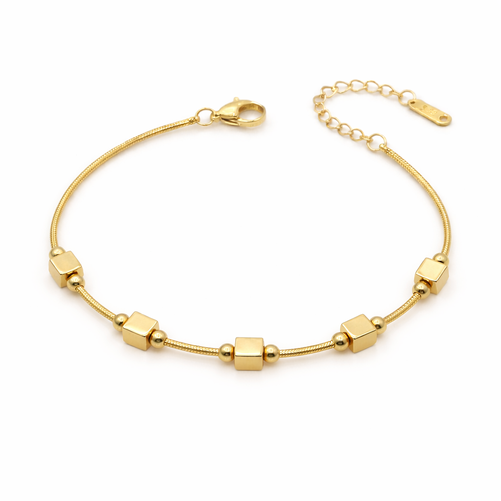 Geometric Cube Bead Bracelet