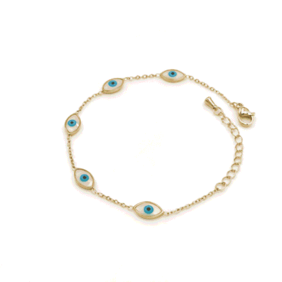 Golden Evil Eye Charm Bracelet