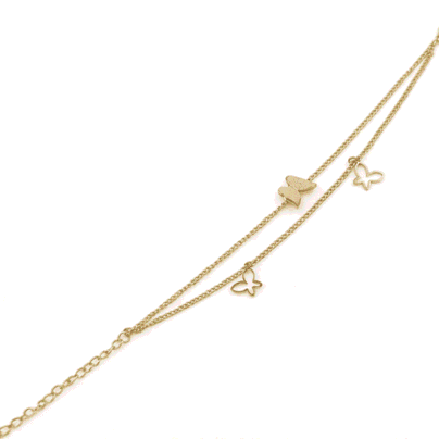 Golden Butterfly Layered Bracelet